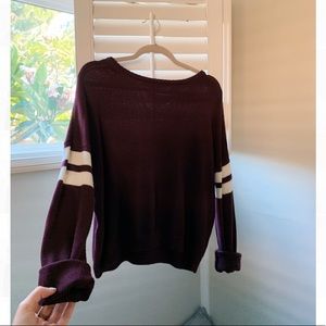 Maroon Varsity Crew Neck Sweater